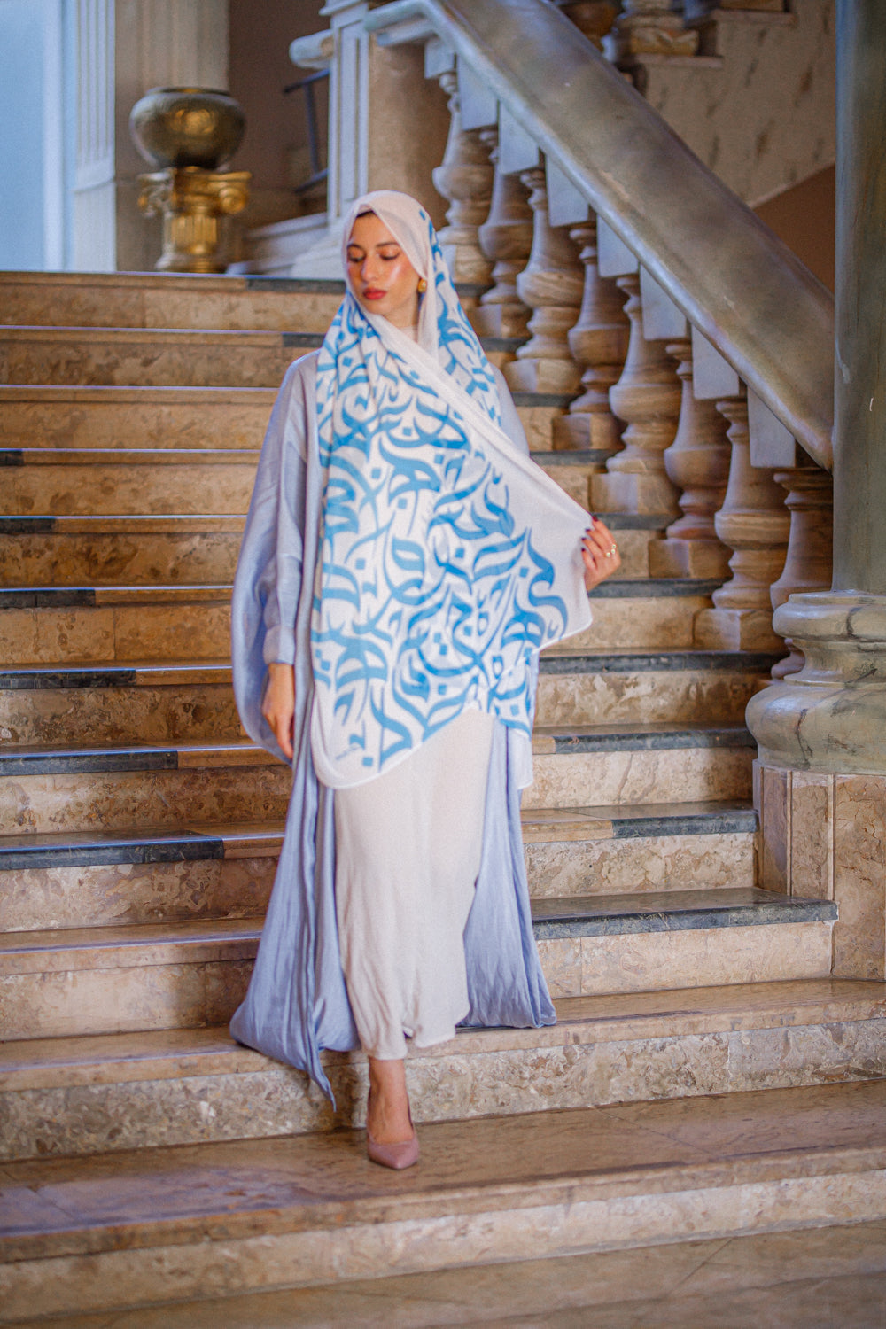 Heavenly Sky Chiffon Shawl