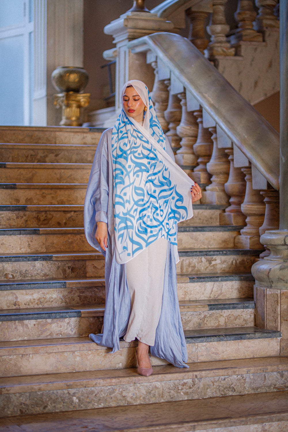 Heavenly Sky Chiffon Shawl