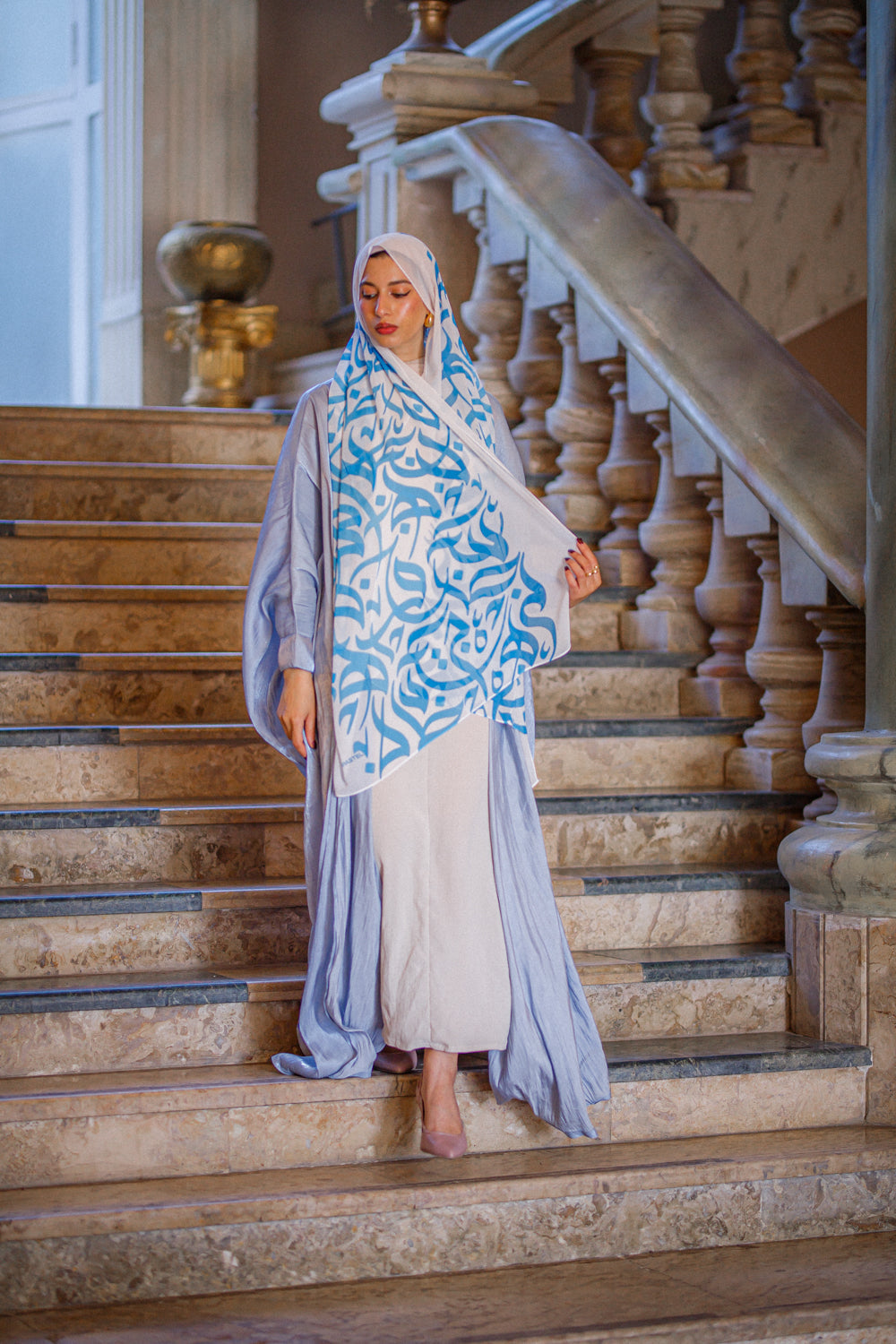 Heavenly Sky Chiffon Shawl