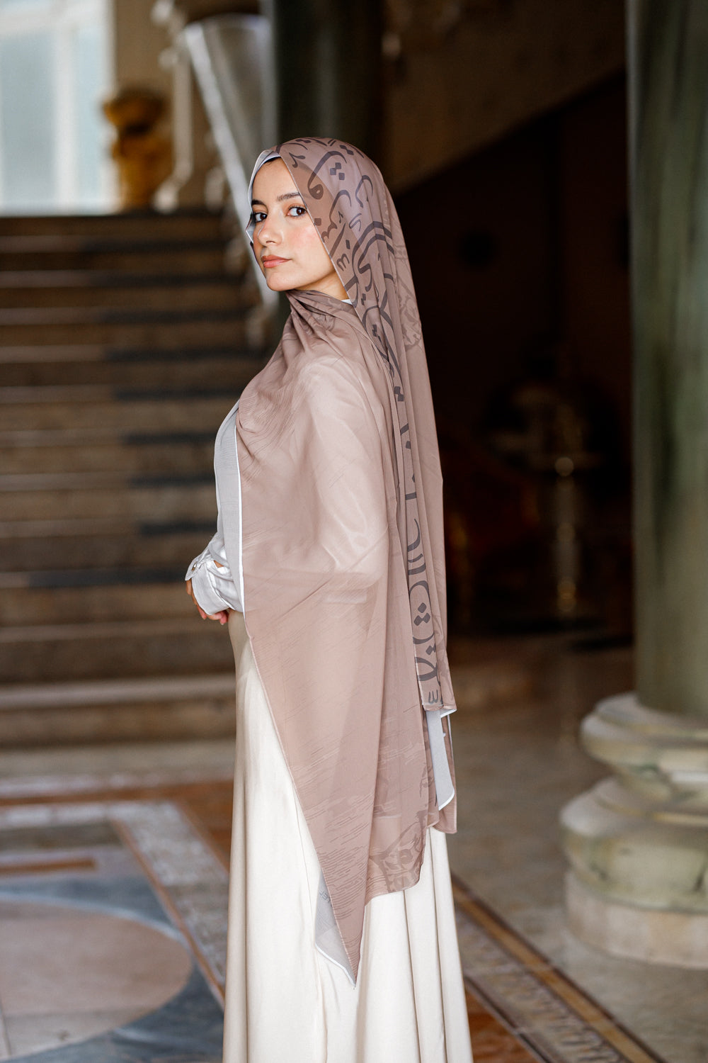 Luxe Ivory Hijab Chiffon Scarf
